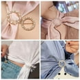 thumbnail image 5 of Exhoden Scarf Ring Shirt Cinch Clip，T Shirt Ring Women, Shirt Ties Clips with Pearl,Scarf Clothes Button T-shirt Shirt Windbreaker Hem Versatile And Fashionable Corner Knotted Button(1pcs), 5 of 5
