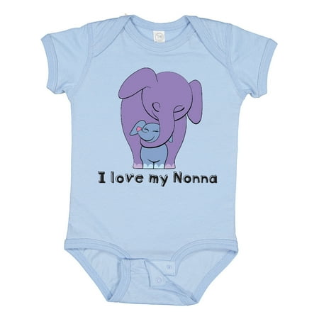 

Inktastic I Love My Nonna Elephant Purple Blue Gift Baby Boy Bodysuit