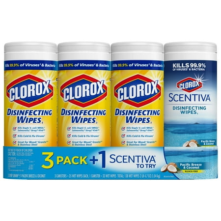 Clorox & Scentiva Disinfecting Wipes (138 Count Value Pack ...