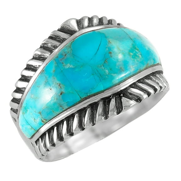 Turquoise Ring for Men or Women Sterling Silver 925 | Turquoise Network | R2543-C75-6