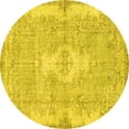 thumbnail image 1 of Ahgly Company Machine Washable Indoor Round Persian Yellow Bohemian Area Rugs, 6' Round, 1 of 4