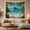 Boulder Beach, variant on Tropical Sunset Beach Palm Trees at Dusk Dreamy Coastal Illustration for Beach Lovers, Nature Inspired Decor Housewarming Gift Tapestry Wall Hanging for Living Room, Bedroom and Dorm