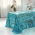 thumbnail image 3 of BalsaCircle 90" x 132" Big Payette Sequin Tablecloth Turquoise, 3 of 8