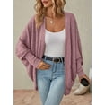 thumbnail image 6 of Womens Oversized Soft Knit Cardigan Sweater with Pockets Pink XL, 6 of 7
