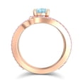 thumbnail image 4 of 2.50 Ct Round Cut Aquamarine & Pink Sapphire Gemstone Beautiful Engagement Ring for Ladies 14K Rose Gold Size 3 by Diamond-Capitals, 4 of 8