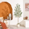 thumbnail image 3 of 6FT Artificial Olive Tree in Planter, Artificial Olive Plants with Fruits, Realistic Indoor Outdoor Plants for Home Decor Housewarming Gift, 3 of 10