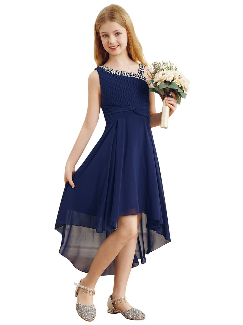 navy formal dress size 14 Flowy 3/4 Sleeves Dark Navy Plus Size Prom Dress With Sweep Train main image 1