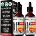 thumbnail image 1 of (paquete de 2) Gotas líquidas de vitamina B12 NUSAVA 5000 mcg B6 B1 Vegan, 1 of 7