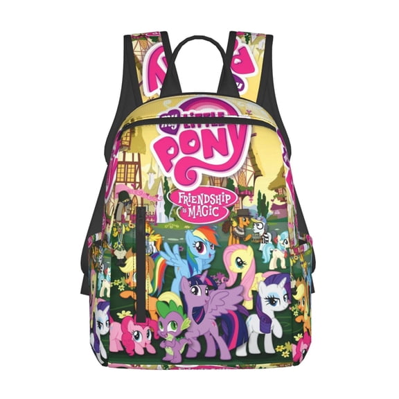 Cartoon My Cute Lit-tle Po-n-y Backpacks Large Capacity Travel Backpack Book Bag Laptop Bag Lightweight School Daypack