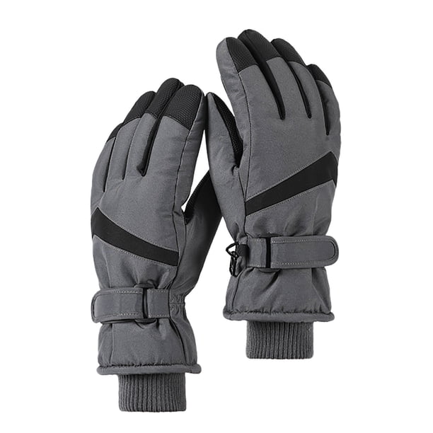 Guantes de esquí para mujer, guantes de snowboard, guantes aislantes para motos de nieve con pantalla táctil, para clima frío, guantes de esquí cálidos y resistentes al viento con bolsillo