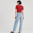 thumbnail image 2 of SUSIELADY Classic High-Waisted Straight Leg Jeans, Light Blue Denim, Relaxed Fit, 2 of 5