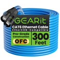 thumbnail image 1 of Cable Ethernet GearIt blindado CAT6 Ethercon, 300 pies, azul, 1 of 7