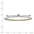 thumbnail image 3 of Auriga Fine Jewelry 925 Sterling Silver Rhod-plated August Lime CZ Adjustable Bracelet for Women, 3 of 5