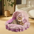 thumbnail image 4 of Pet Bed - All-Season Princess Style Cat & Dog Bed, Comfortable Pet House & Cushion for Cats & Dogs, Ideal for Year-Round Use, Perfect Home Pet Furniture, 14.96*13.39*15.74in, Purple, 4 of 6