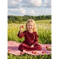 thumbnail image 3 of Happy Town Toddler Girls Fall Winter A‑Line Long Sleeve Dress Bow Ruffle Cuffs Party Dress for Little Kids, 3 of 7