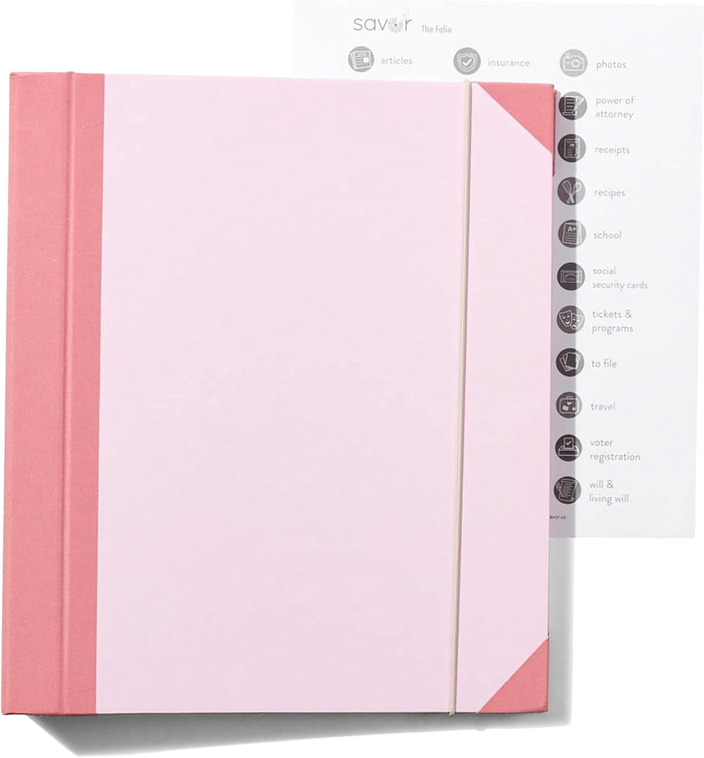 Acid-Free Document Organizer Binder with Guided Labels and 10 Pocket Folders for Home Records, Legal & Medical Papers