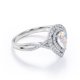 thumbnail image 5 of JeenMata Anillo de Compromiso de 1,75 Quilates con Piedra Lunar Arcoíris y Moissanita en Forma de Almendra, Doble Racimo, Banda Retorcida Pavé, Baño de Oro Blanco de 18 K sobre Plata, 5 of 6