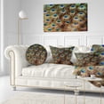 thumbnail image 3 of Designart Peacock Bird Tail Feathers in Close Up - Animal Throw Pillow - 12x20, 3 of 5