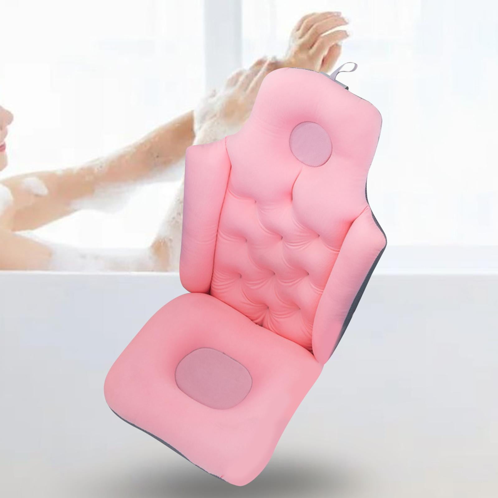 ICNGLKSND Adult Bath Pillow Bathtub Full Body Mat Quick Dry Ergonomic  Headrest Cushion Neck and Back Support Bathtub Accessories (Pink Long