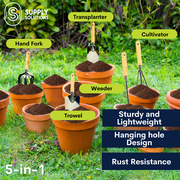 Supply Solutions Gardening Tools - Perfect Garden Tools for Women or Men - Small Heavy Duty Gardening Hand Tools