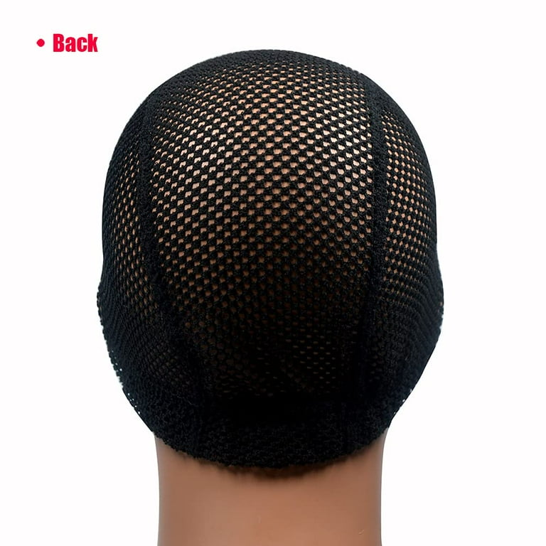 2pcs Large Size U Part Wig Cap for Making Wigs Glueless Spandex Dome Untra Strech Wig Cap Mesh Dome Cap Black Swimming Cap