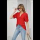 thumbnail image 2 of Camisas de Corta Abullonadas de Verano Rojas XL, 2 of 8