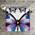 thumbnail image 3 of Ambesonne Swallowtail Quilted Bedspread Set 3 Pcs, Vivid Insect, Queen Size, Violet Blue Maroon Pink, 3 of 3