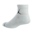 thumbnail image 4 of Nike Jordan Jumpman Quarter 3 Pairs Mens Socks Size M, Color: White/Black, 4 of 4