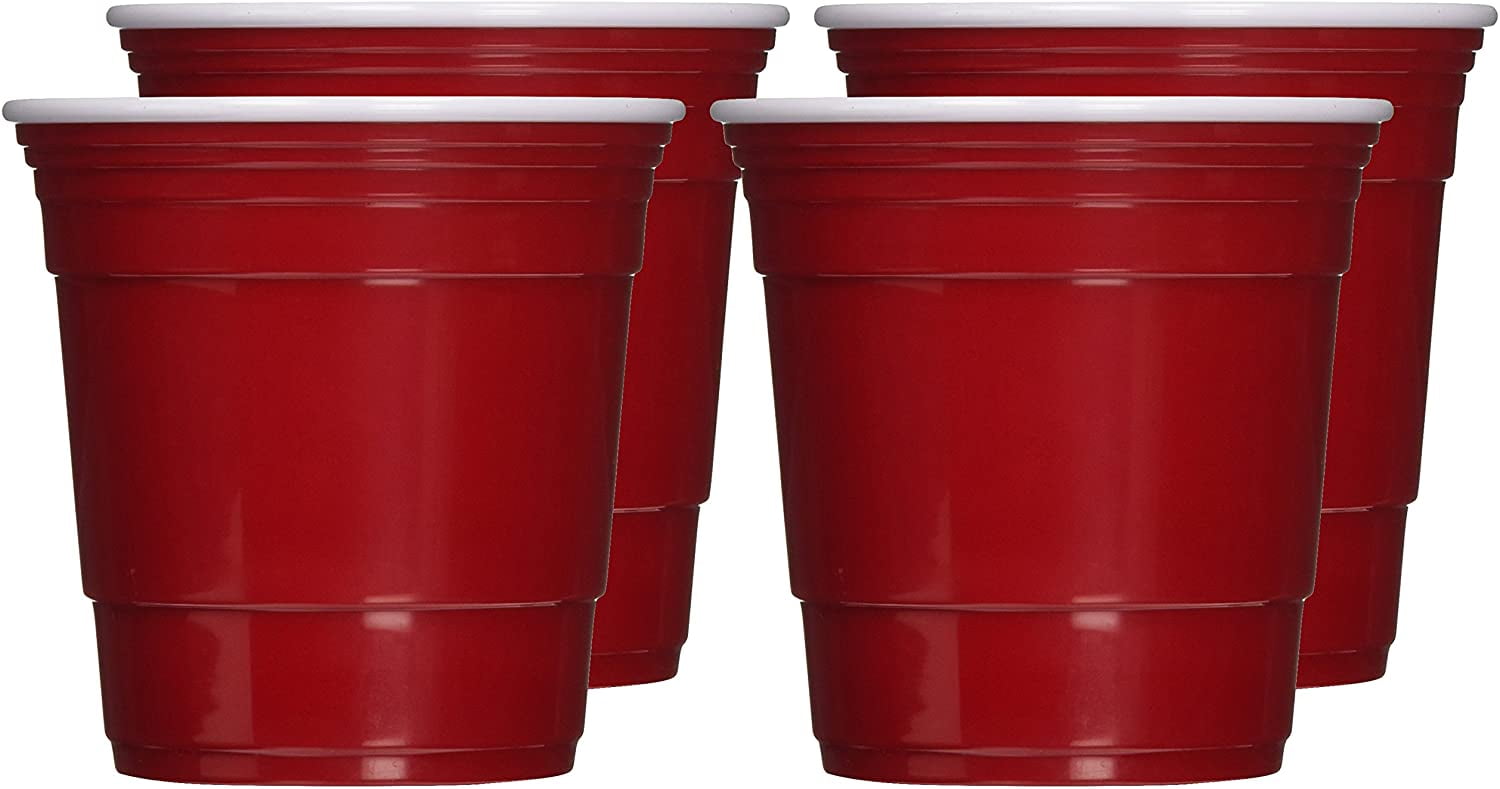 Red Cup Living 5 Oz Reusable Cups, Dishwasher and Microwave Safe Red