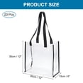 thumbnail image 2 of Bolsas de tote transparentes de PVC Uxcell aprobadas por el estadio, bolsa de plástico reutilizable para playa con asa para trabajo y deporte, paquete de 20, 2 of 6