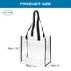 thumbnail image 2 of Bolsas de tote transparentes de PVC Uxcell aprobadas por el estadio, bolsa de plástico reutilizable para playa con asa para trabajo y deporte, paquete de 20, 2 of 6