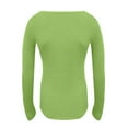 thumbnail image 4 of JGGSPWM Womens Button Up Henley Ribbed Knit Tops Solid Tunic Pullover Slim Fit Tshirt Long Sleeve Blouse V Neck Tee Shirts Green, 4 of 5