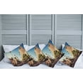 thumbnail image 2 of Ambesonne Urban Throw Pillow Cover 4 Pack, Beverly Hills Street View, 20", Pale Blue Peach Green, 2 of 7