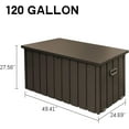 thumbnail image 2 of Domi Outdoor Living 120 Gallon Large Deck Box,Outdoor Storage for Patio Furniture, Organization and Storage for Outdoor Cushions, Garden Tools and Pool Toys, Lockable,Dark Brown, 2 of 9