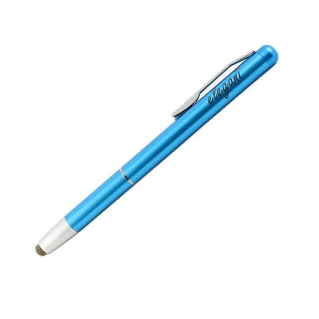 Elegani Stylet Capacitif en Tissu Microfibre Conducteur Style Bambou avec Pince pour Chemise, Bleu