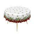thumbnail image 3 of Duangreer Christmas Tablecloth for Party Dining Indoor and Outdoor, Retro Plaid Xmas Tree Print, Waterproof Tablecloths, 60''Round, 3 of 6