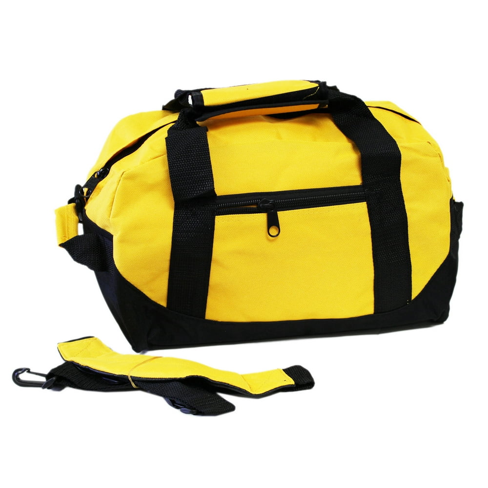 Black and Yellow Mini Velcro Handle Duffle Bag