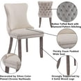 thumbnail image 6 of Velvet Upholstered Dining Chairs Set of 2, Wingback Kitchen Room Accent Chairs with Solid Wood Leg, Dinner Chairs with Nailhead Trim & Button Tufted Back, 6 of 7