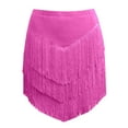thumbnail image 4 of Mini Skirts for Women Flowy Fringe Asymmetrical Hem Boho Skirt with Tassel Details for Casual and Party Watermelon Red M, 4 of 4