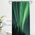 thumbnail image 2 of Hunter Green Northern Lights Decor Shower Curtain, Amazing Black Aurora Borealis Bathroom Decor Polyester Fiber Plastic Rings Quick-Drying Waterproof for Bathtubs/Bathroom, 72x36 inches, 2 of 6