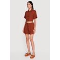 thumbnail image 3 of Women's Linen Button Front Cropped Shirt, 3 of 4