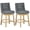 Grey 138, variant on Set of 2 Counter Height Bar Stools with Tufted Wingback, Armless Upholstered Dining Chair, Rubber Wood Legs, Gray, 26.25