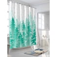 thumbnail image 3 of Winter Christmas Tree Shower Curtain Set ，Waterproof Fabric Shower Curtains Snowflake Watercolor Teal Forest Shower Curtains for Bathroom,Bathroom Decor 36"x72", 3 of 6