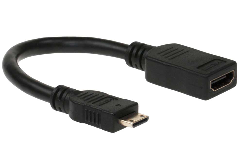 Basics Mini HDMI Male to HDMI Female Converter Adapter Cable 2-Pack 6-Inch 