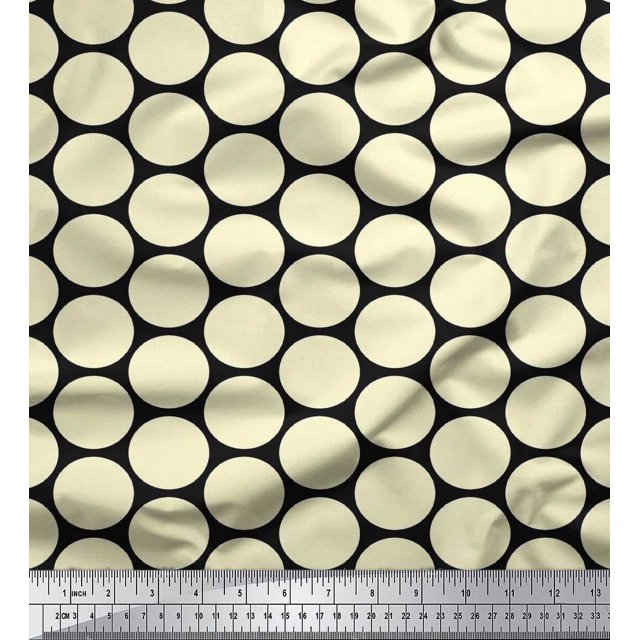 Soimoi Moss Georgette Fabric Dots Dots Printed Craft Fabric by The Yard 42 Inch Wide