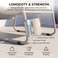 thumbnail image 6 of RADIATA Patio Lounge Chair with Ottoman & Armrests, Oversized Papasan Chair with 4" Thick Cushion, 400lbs Heavy Duty Outdoor Chair with Foot Rest, Beige, 6 of 11