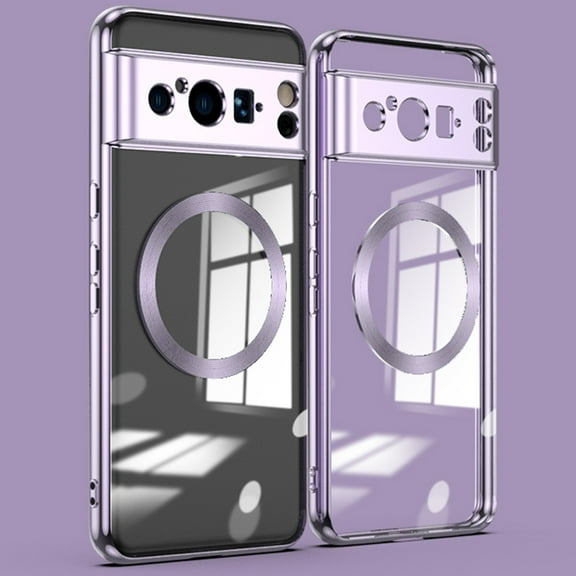 Allytech for Google Pixel 9 Pro/ Pixel 9 Case Clear, Magnetic Case Compatible with Magsafe Wireless Charging Anti-Yellow Shockproof Bumper Hard PC Back Cover Case for Google Pixel 9 Pro/ 9, Purple