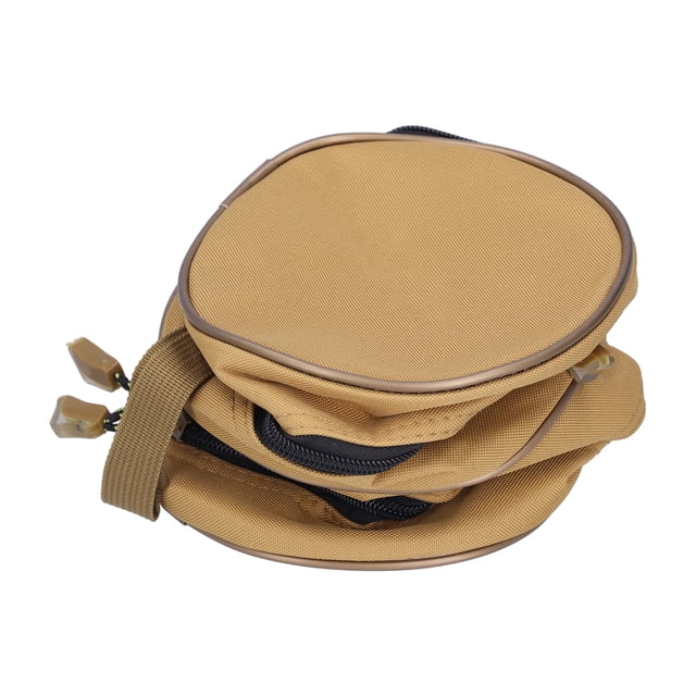 Sac Rond de Rangement pour Moulinet de Pêche, Sac d'Équipement de Pêche à Double Couche