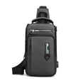 thumbnail image 3 of Men's Multi-functional Anti-Theft Nylon Chest Bag with USB Charging Port - Convertible as Single Shoulder, Crossbody, Double Shoulder or Handbag, Adjustable Strap, 18x30x10cm, 0.34kg, Multiple Colors, 3 of 6