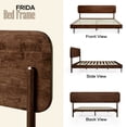 thumbnail image 6 of Acacia Frida Bed Frame with Headboard Solid Wood Platform Bed, 800 lbs Capacity Signature High Headboard Wood Bed Compatible with All Mattress Types, 30 Mins Assembly, Bed Frame Queen Size, Walnut, 6 of 9